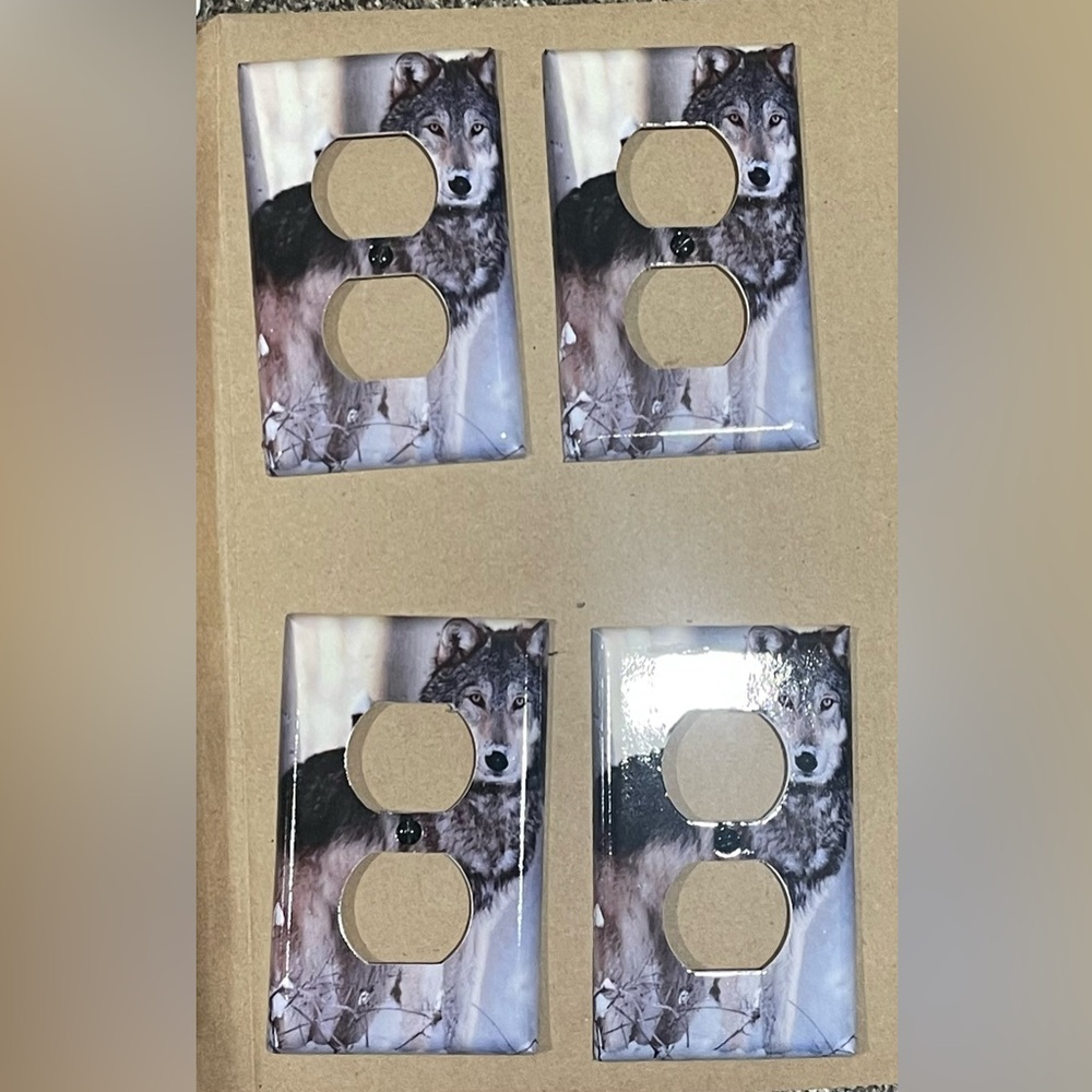 Wolf Print Light Switch Covers